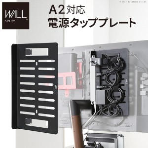 WALLインテリアテレビスタンドA2対応 電源タッププレート  ケーブル収納 コード収納 背面収納 整理 配線整理 ブラック 黒  EQUALS イコー