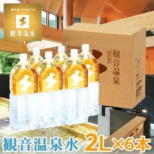 観音温泉水 2L×6本入り ミネラルウォーター 1ケース 国産天然水 飲む温泉水 シリカ水 飲泉 超軟水 強アルカリ天然水 国内天然水 シリカ