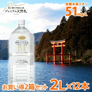 お買い得2箱セット 箱根山の天然水51 2L×12本(プレミアム天然水 国内ミネラルウォーター 飲む温泉水 箱根の天然水 炭酸水素イオン 備蓄