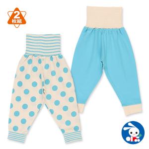 2枚組腹巻付きパンツ(ブルー/ドット)【70cm・80cm・90cm・95cm】[パジャマ ベビー 赤ちゃん 子供 ベビー服 子供服 ベビーウエア パンツ