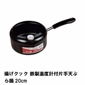 揚げクック 鉄製温度計付片手天ぷら鍋20cm