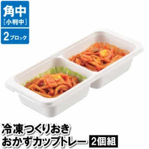 保存容器 小分け 2穴 四角 2個セット 8.5×20.5×4.5cm 作り置き おかず お弁当 ケース ブロック 保存 保管 冷凍 冷蔵