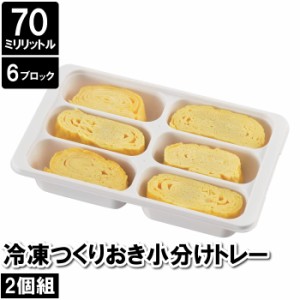 保存容器 小分け 6穴 四角 2個セット 12.5×21×4.5cm 作り置き おかず お弁当 ケース ブロック 保存 保管 冷凍 冷蔵