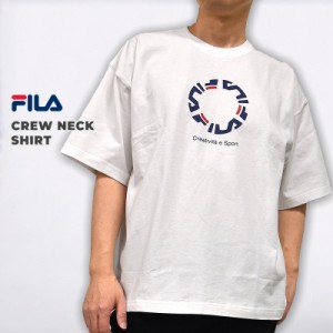 FILA フィラ メンズ  レディース Tシャツ ファッション カジュアル ロゴ CREW NECK SHIRT FM9838 白