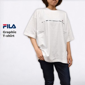 フィラ FILA メンズ Tシャツ カジュアル ロゴ半袖 Graphic T-shirt  FM9913 黒 白