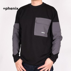 phenix フェニックス メンズ カジュアル ウエア 長袖 トップス +phenix Stretch Pocket Tee POT-21001 SN90 ブラック 黒