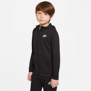 ナイキ nike キッズ ジュニア スポーツ ウェア トレーニング 運動 YTH NSW L/S ジャージ フルジップ フーディ DA0801 010 黒