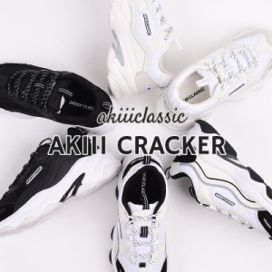  akiiiclassic スニーカー レディース カジュアル シューズ ファッション AKIII CRACKER AKC0042 WHI BLK IVB 黒 白