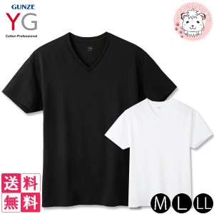 tシャツ メンズ 半袖 8枚セット グンゼ YG コットン 超速吸水 VネックTシャツ YV0615 M/L/LL