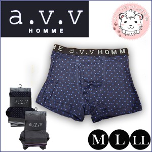 ボクサーパンツ メンズ a.v.v HOMME アウトゴム 前開き ボクサーブリーフ パンツ M/L/LL