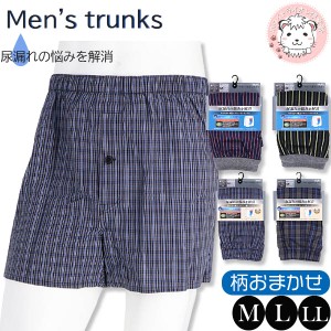 尿漏れパンツ 失禁パンツ メンズ ブラフ サポーター付き 布帛トランクス ニットトランクス M/L/LL