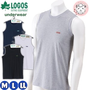 ノースリーブ tシャツ 2枚セット メンズ クルーネック サーフシャツ ロゴス LOGOS 綿100% ワンポイントロゴ 丸首Tシャツ M/L/LL