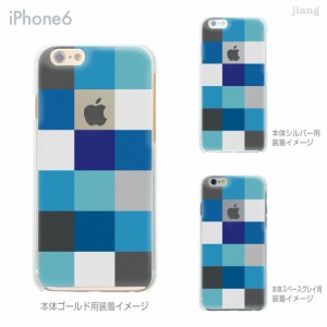 iPhone13/mini/Pro/ProMax 12 11 XR X iPhone8 7 6/6s Plus iPhoneSE 5s クリアケース Clear Arts かわいい チェック柄 ブルー 06-ip6-ca