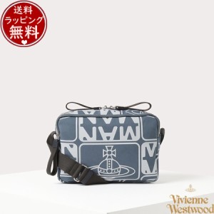 ヴィヴィアンウエストウッド Vivienne Westwood バック タグ メンズ横型ショルダーバック ブルー 