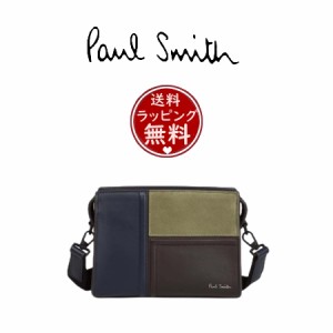 ポール・スミス Paul Smith ショルダーバッグ オフセットチェック 2WAY ミニショルダー ユニセックス ネイビー 