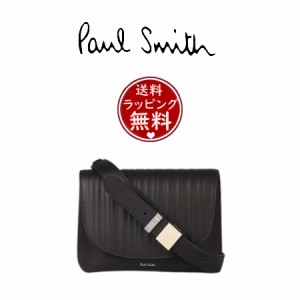 ポール・スミス Paul Smith ショルダーバッグ シャドーストライプ レザー 2WAY クラッチ LWG認証レザー ダークブラウン 