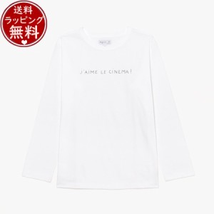 アニエスべー agnes b Tシャツ TS ロングスリーブ メッセージTシャツ ホワイト Sサイズ 