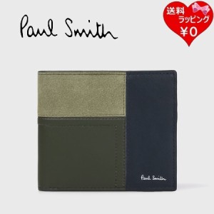 ポール・スミス Paul Smith 折財布 オフセットチェック 2つ折り財布 ネイビー  