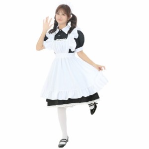 コスプレ 半袖 裾ししゅう メイド服 アリス コスプレ衣装  ハロウィン衣装 【送料無料】《代引き・日時指定・同梱不可》