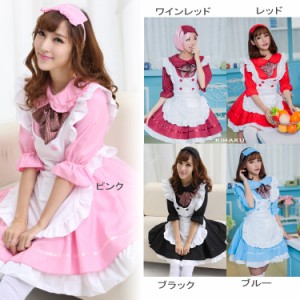 ハロウィン コスプレ 半袖 メイド服 衣装 5カラー【送料無料】《日時指定不可・沖縄/離島への発送不可》