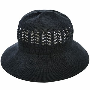 レディース帽子 uv 夏 ハット 紫外線対策 アウトドア シワになりにくい風通るUV帽子 ブラック