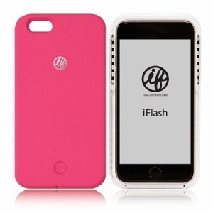 送料無料 ネコポス発送 スマホケース iFlash セルフィーライトケース for iPhone6/6s ピンク 自撮り ライト LED 照明