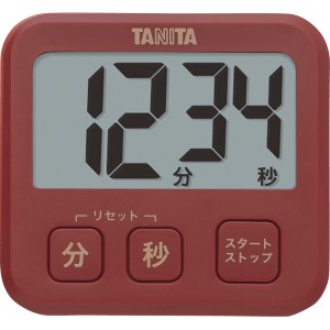 タニタ 薄型タイマー レッド TD-408-RD