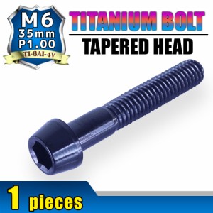 M6×35 P1.00 チタンボルト 1本 6mm 35mm ピッチ1.00 ブラック キャップボルト テーパーボルト クランクケース バイク ポイントカバー カ