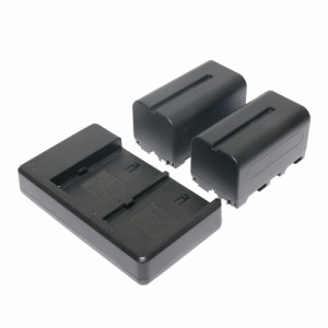 SONY ソニー NP-F550 NP-F570/5 互換 7.4V バッテリーパック 2個セット 充電器付き USB 動画 撮影 ライト リングライト ポータブル照明 