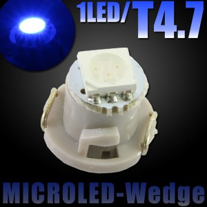 T4.7 SMD LED バルブ エアコンパネル球 メーター球 ブルー 青 1個 エアコン パネル イルミ インジケーター 警告灯 自動車 シフトポジ 時