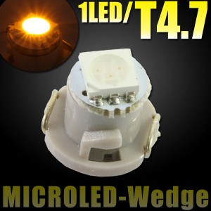 T4.7 SMD LED バルブ エアコンパネル球 メーター球 イエロー 黄 1個 エアコン パネル イルミ インジケーター 警告灯 自動車 シフトポジ 