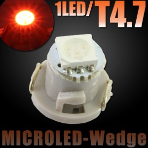 T4.7 SMD LED バルブ エアコンパネル球 メーター球 オレンジ 橙 1個 エアコン パネル イルミ インジケーター 警告灯 自動車 シフトポジ 