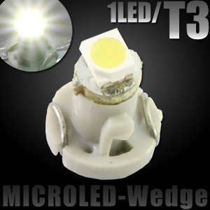 T3 SMD LED バルブ エアコンパネル球 メーター球 ホワイト 1個 エアコン パネル イルミ インジケーター 警告灯 自動車