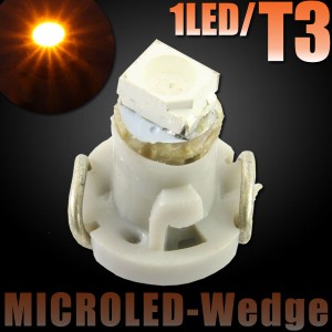 T3 SMD LED バルブ エアコンパネル球 メーター球 オレンジ 橙 1個 エアコン パネル イルミ インジケーター 警告灯 自動車