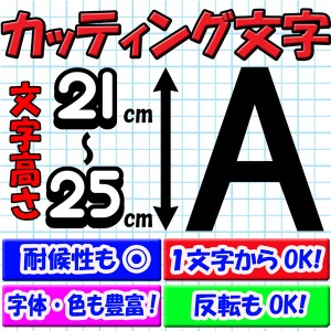 カッティング文字 １文字から買える カッティングシール 21cm〜25cm ホームページアドレス 会社名 表札等に