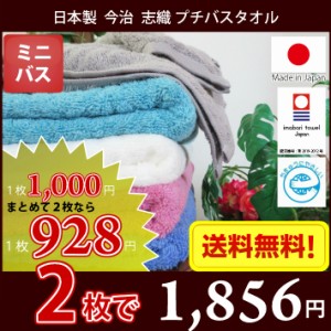 プチバスタオル 日本製 今治タオル 志織 2枚セット 【送料無料】【圧縮パック】45cm×110cm ミニバスタオル