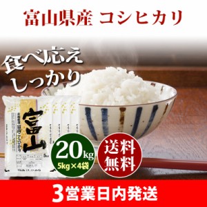 米 20kg 富山県産 コシヒカリ 5kg×4袋 令和5年産 お米 20kg 送料無料 北海道・沖縄配送不可 クーポン対象 20キロ 安い dgpcp