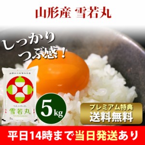 米 5kg 山形県産 雪若丸 ゆきわかまる 令和5年産 お米 5kg プレミアム特典 送料無料 北海道・沖縄配送不可 即日発送 クーポン対象 5キロ 