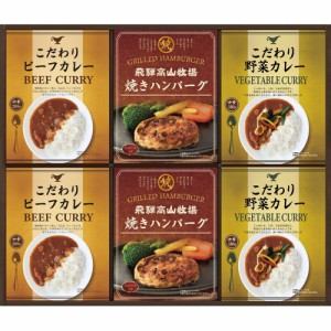 お中元 ギフト スープ 飛騨高山牧場 焼きハンバーグ＆こだわりカレーセットBHF-DJR 送料無料 クーポン対象 熨斗 のし対応 内祝い お返し 