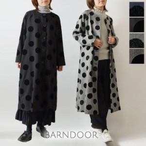 【SALE 40%OFF】【BARNDOOR バーンドア】フロッキー ドット ラグラン コート(1175114g)レディース 秋 冬 北欧 アウター 水玉 ゆったり 体