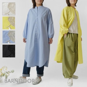 10%OFFクーポン 【BARNDOOR バーンドア】タイプライター ふんわりワンピース (1184027H)レディース 春 夏 長袖 ロング 綿100％ コットン 