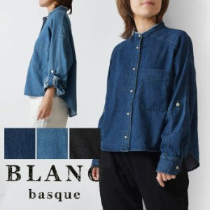 10%OFFクーポン 【BLANC basque ブランバスク】8oz パールボタン デニムシャツ / ダンガリーシャツ (bb88-105) レディース ブラウス 羽織