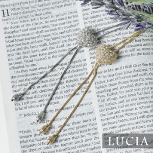 10%OFFクーポン 【LUCIA ルチア】パヴェ ハート ループタイ ネックレス (2085)レディース アクセサリー ロング ラインストーン シルバー 