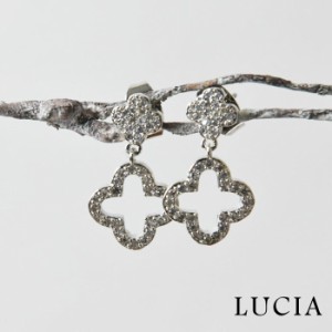 10%OFFクーポン 【LUCIA ルチア】ダブル クローバー ピアス (9253)レディース アクセサリー キャッチ イヤリング ラインストーン 葉 リー