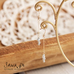 10%OFFクーポン 【SAWA サワ】 淡水パール 並び ピアス  (14k-p-10)  ハンドメイド 手作り アクセサリー レディース ナチュラル 