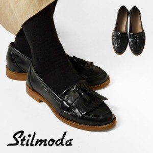 10%OFFクーポン 【Stilmoda スティルモーダ】レザー タッセル ローファー (1110 nappa)レディース 靴 フラットシューズ 革靴 イタリア製 