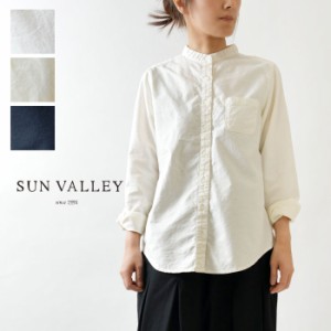 10%OFFクーポン 【SUN VALLEY サンバレー】オックス 日本製品染 ベーシック スタンドカラー シャツ (SKT005000)レディース ブラウス ナチ