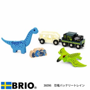 ブリオ BRIO 恐竜バッテリートレイン 36096 おもちゃ 電車 電動車両 ライト付 恐竜 プテラノドン ブラキオサウルス ダイナソー ブリオレ