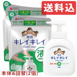 【送料込】キレイキレイ 薬用液体ハンドソープ シトラスフルーティの香り 本体250ml(1個)＆つめかえ用200ml(2個) セット販売 殺菌成分配