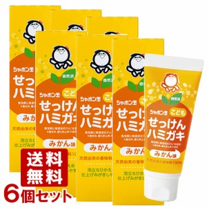 シャボン玉石けん こどもせっけんハミガキ みかん味 50g×6個セット 歯磨き粉 まとめ買い【送料込】